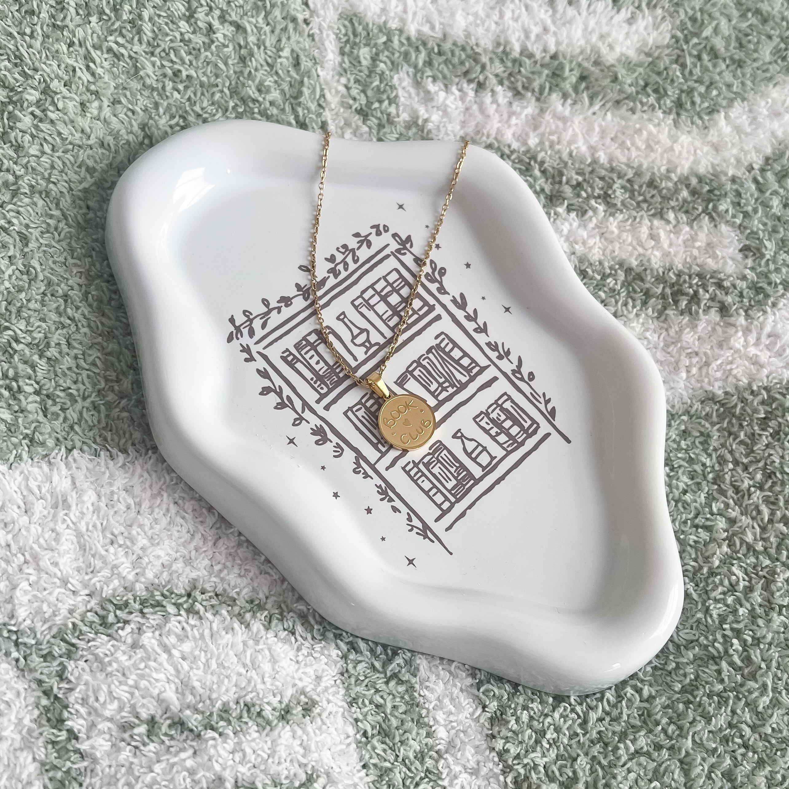 Reader's Bookshelf Trinket Dish