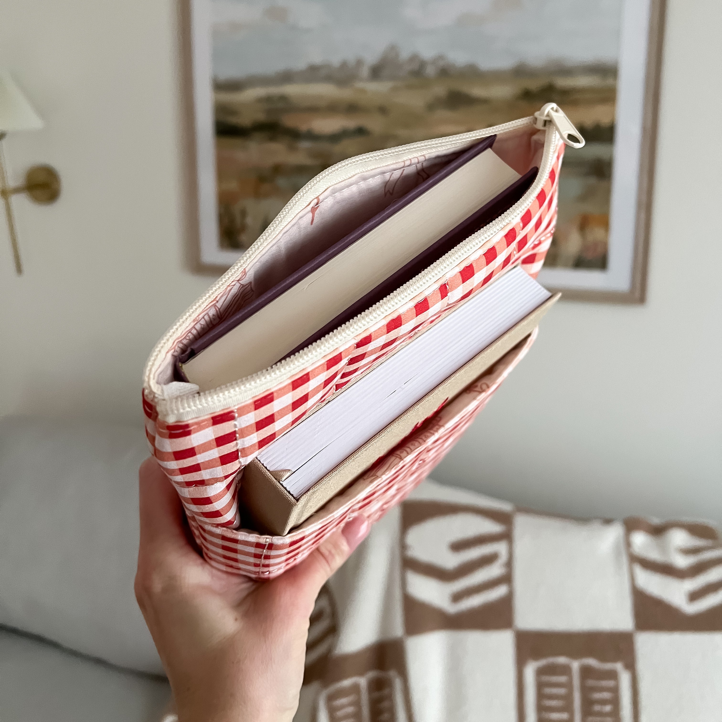 Gingham Book Sleeve