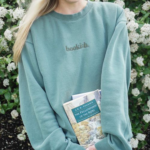 Bookish. Embroidered Sweatshirt - Green