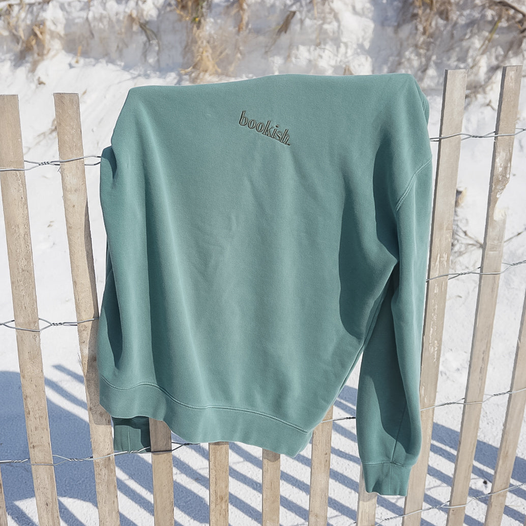 Bookish. Embroidered Sweatshirt - Green