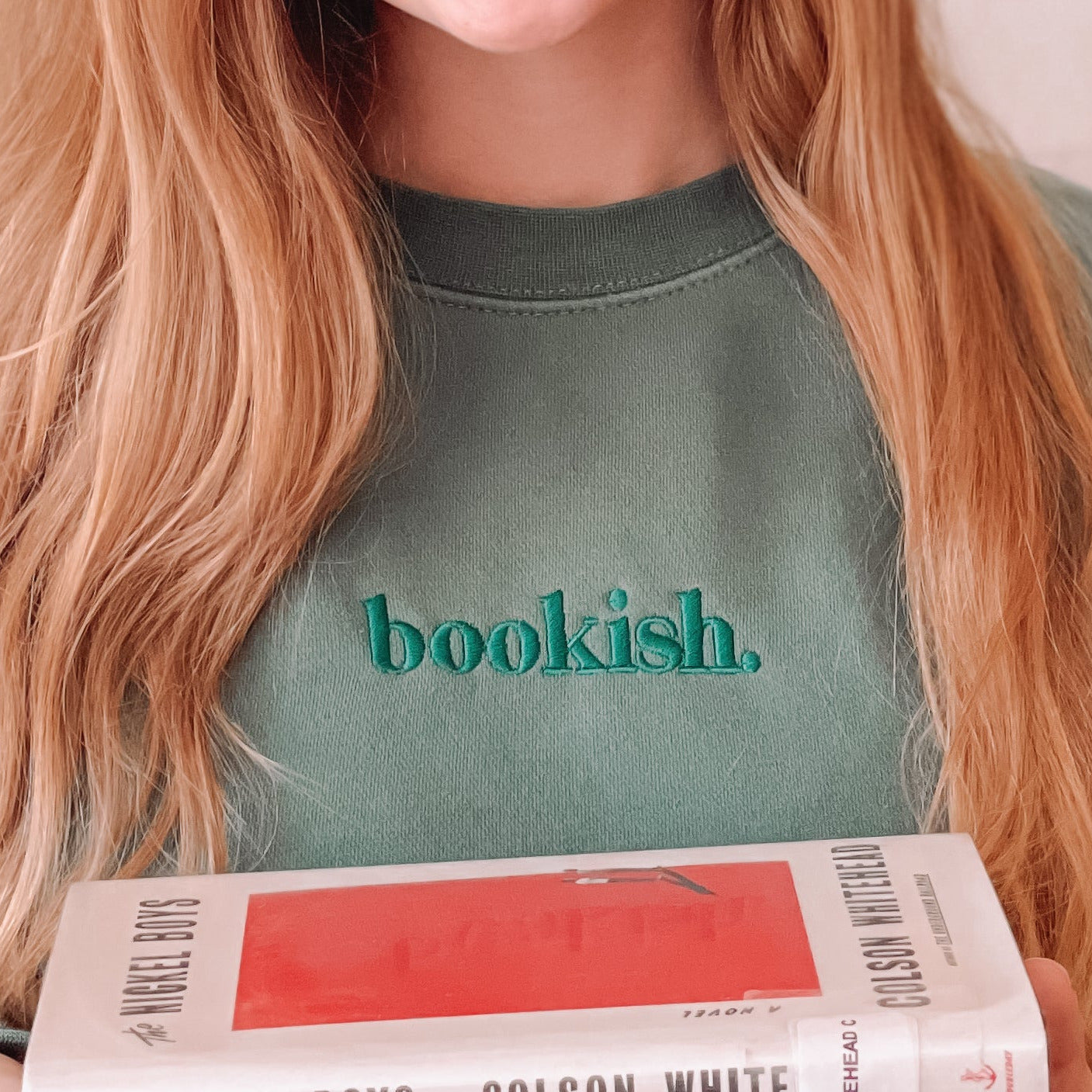 Bookish. Embroidered Sweatshirt - Green
