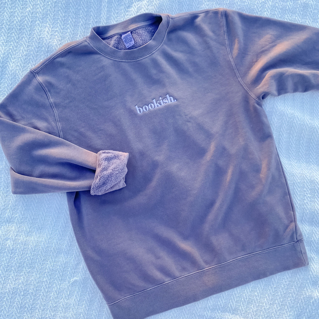Bookish. Embroidered Sweatshirt - Plum