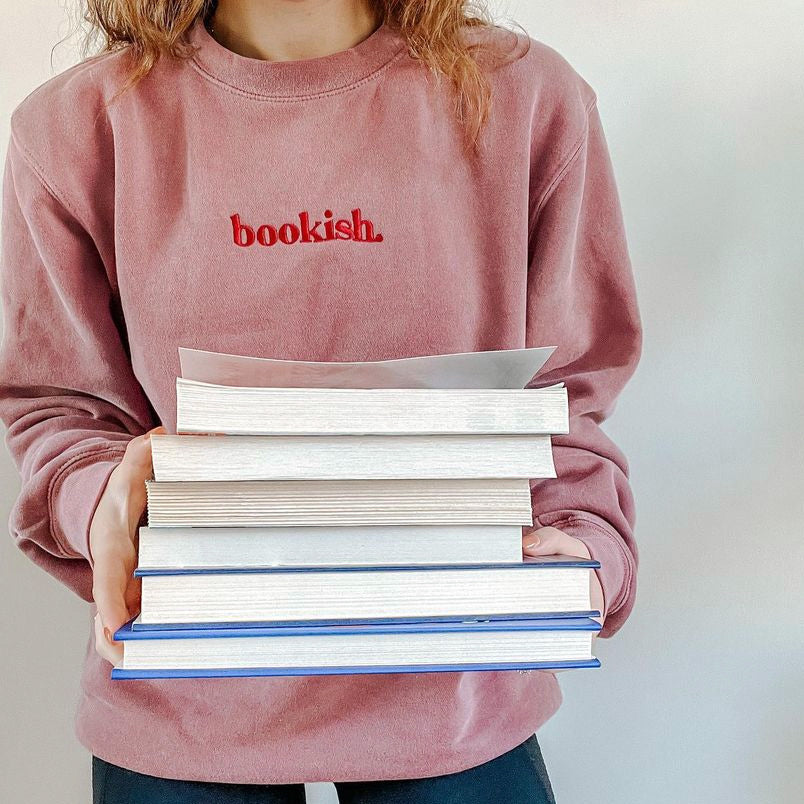 Bookish. Embroidered Sweatshirt - Maroon