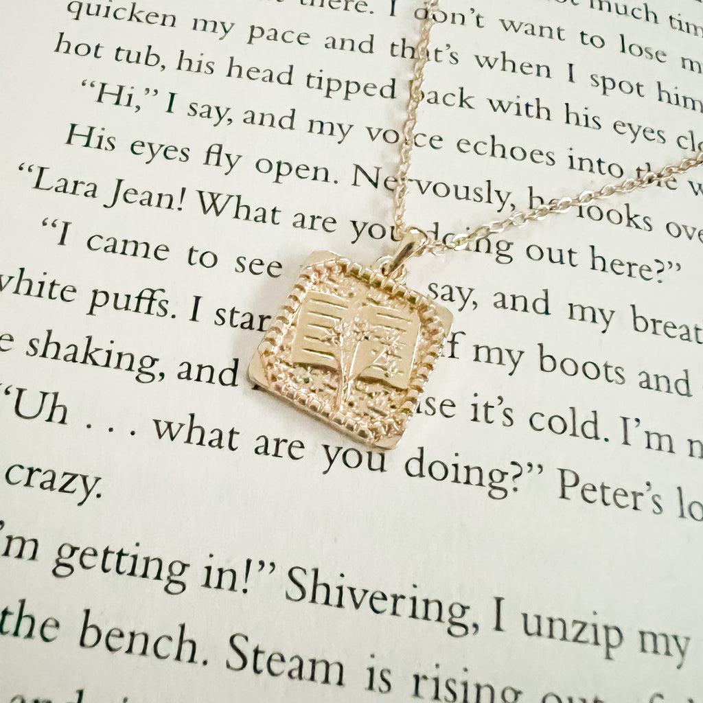 Floral Book Necklace