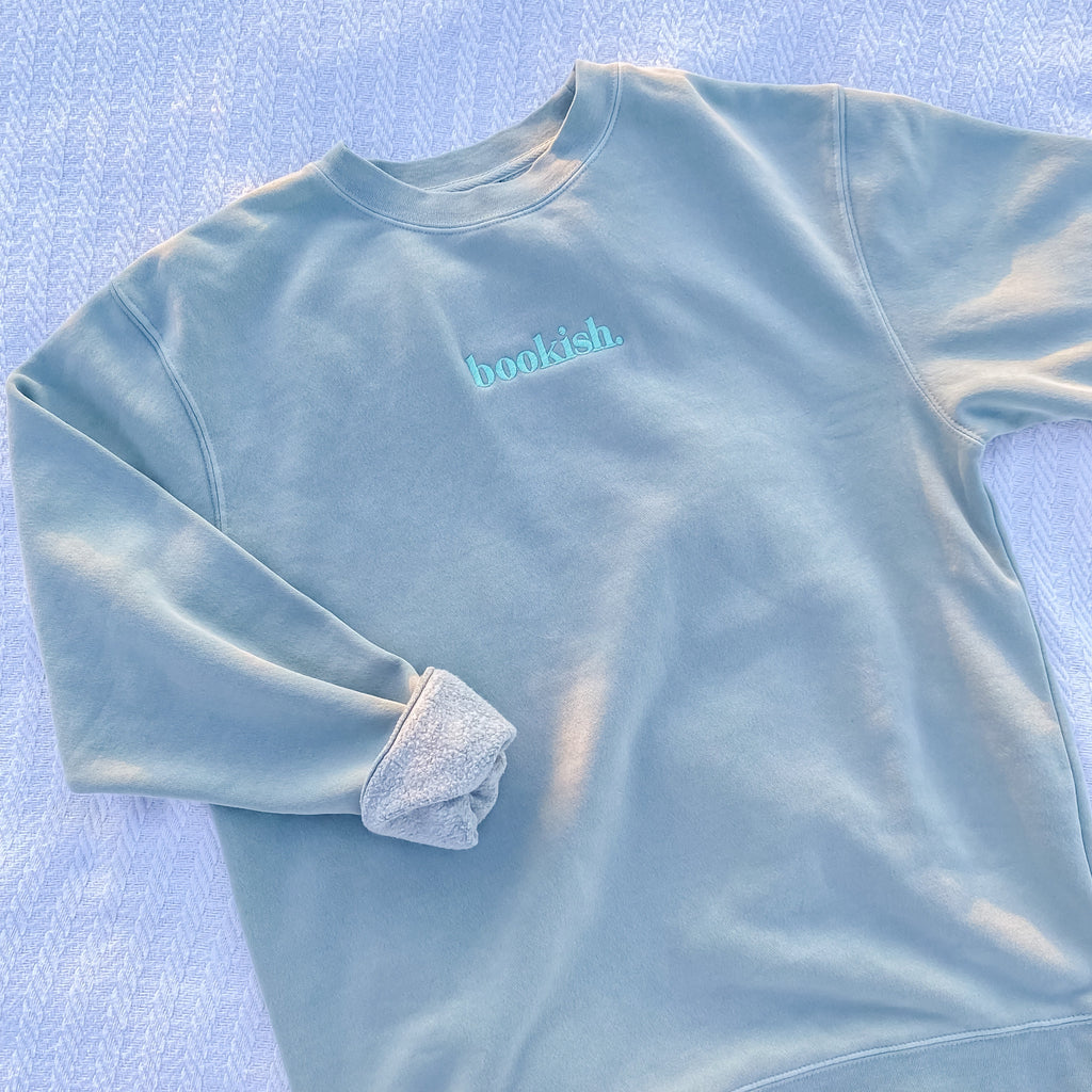 Bookish. Embroidered Sweatshirt - Sage