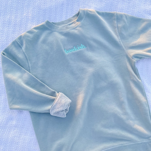 Bookish. Embroidered Sweatshirt - Sage